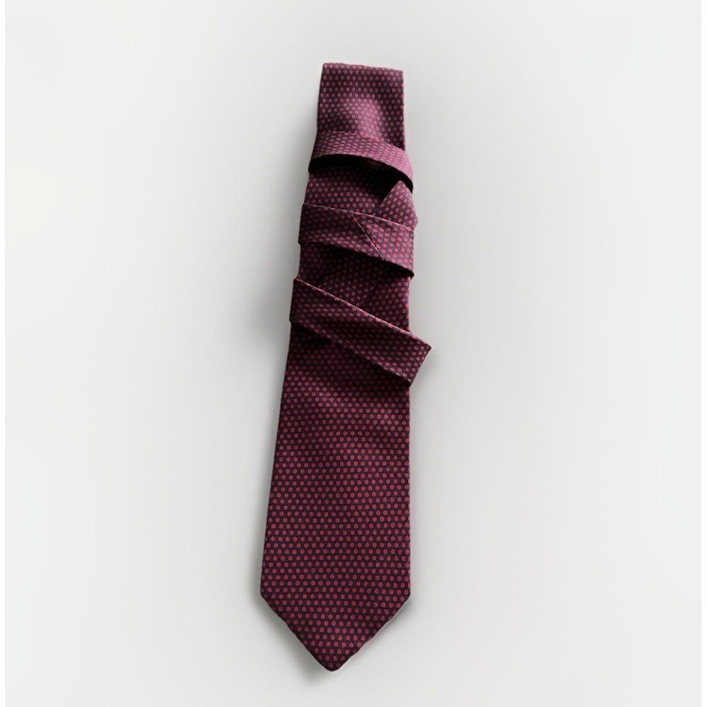VTG Harvey LTD Silk Tie Navy Red Polka Dot Classic Mens Necktie Old Money